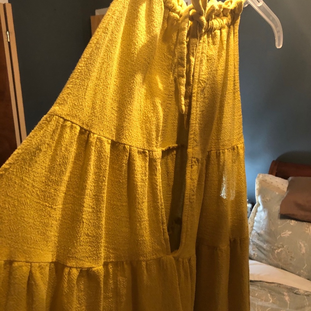 Yellow A line dress